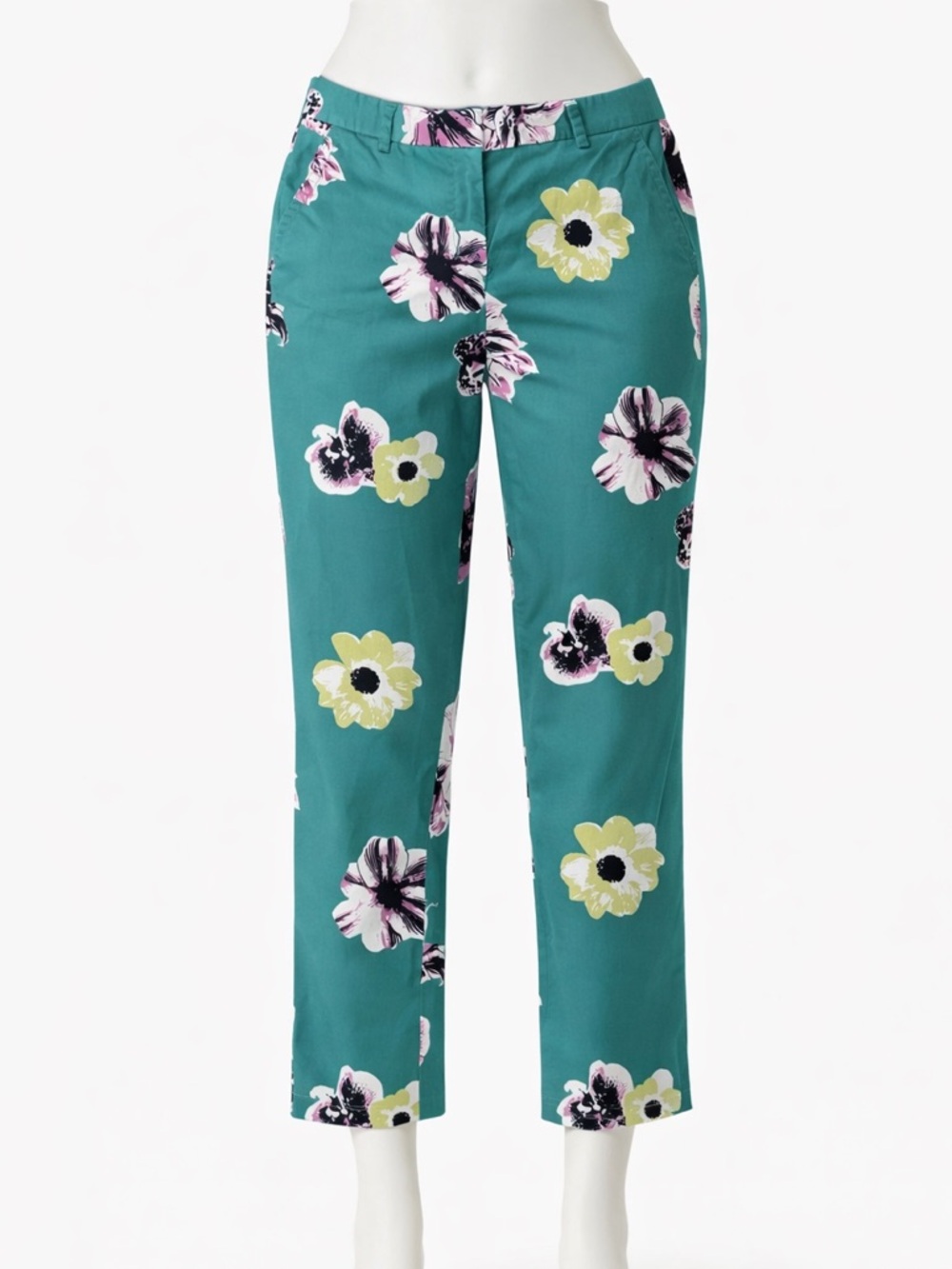 J. Crew Floral Mid Rise Cropped Ankle Pants Sz 8